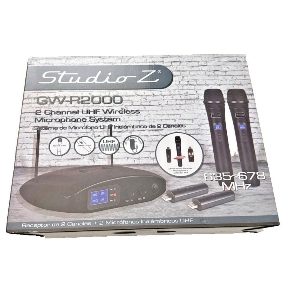 Studio Z GW-R2000 UHF Wireless Microphone - Professional Karaoke Microphones